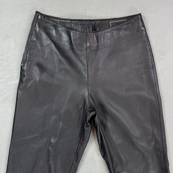 Vintage Lucky Leather Black Leather Mid-Rise Straight Leg Pants Size 4 - Picture 2 of 6